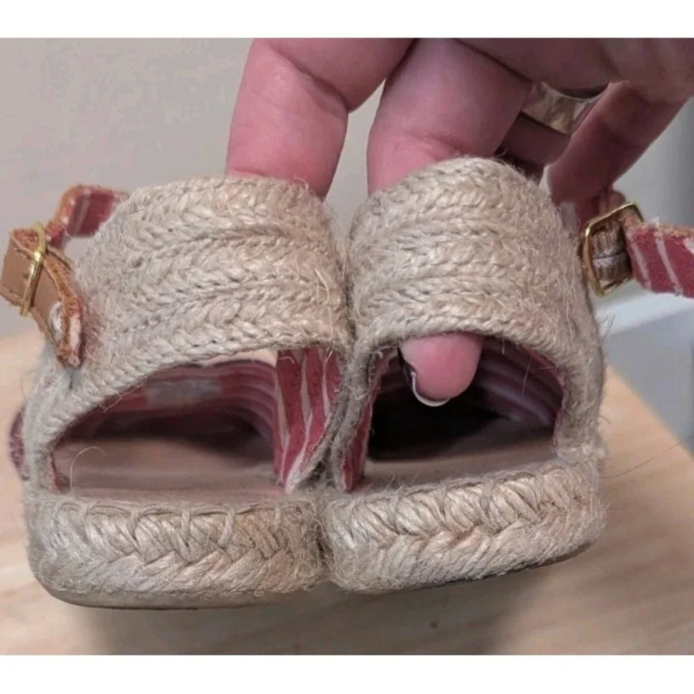 Sperry Top Sider 7.5 Hope Espadrilles Flats Navy Anchors Jute Rope trim Nautical
